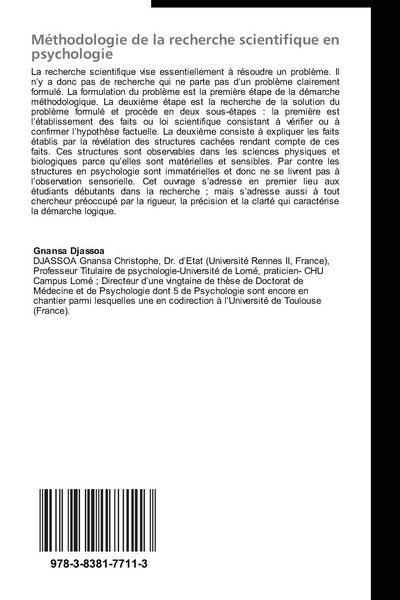 Produktbild: M&eacute;thodologie de la recherche scientifique en psychologie