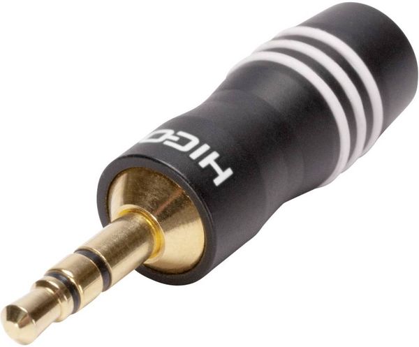 Hicon HI-J35S03 Klinken-Steckverbinder 3.5mm Stecker, gerade Polzahl: 3 Stereo Schwarz 1St.