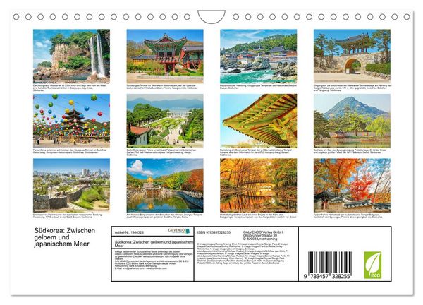 Produktbild: S&uuml;dkorea: Zwischen gelbem und japanischem Meer (Wandkalender 2026 DIN A4 quer), CALVENDO Monatskalender