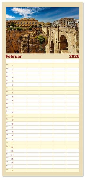 Produktbild: Familienplaner 2026 - Andaluc&iacute;a - Buenos D&iacute;as mit 5 Spalten (Wandkalender, 21 x 45 cm) CALVENDO