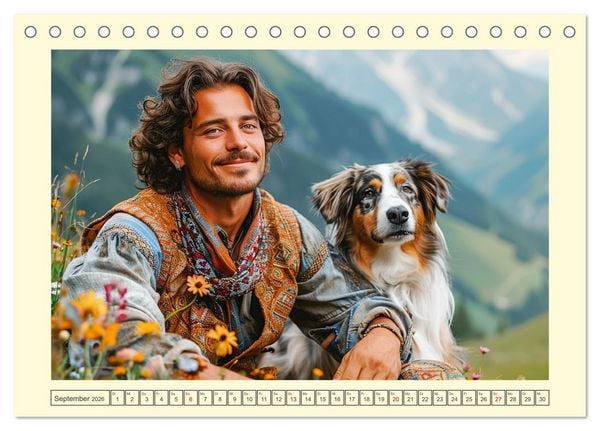 Produktbild: Leben auf der Alm. Junge M&auml;nner im Einklang mit der Natur (Tischkalender 2026 DIN A5 quer), CALVENDO Monatskalender