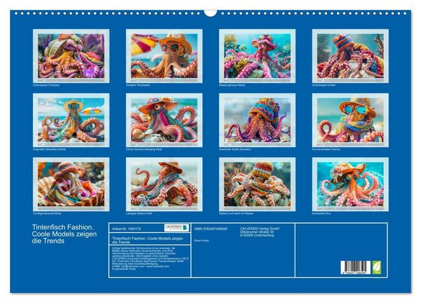 Produktbild: Tintenfisch Fashion. Coole Models zeigen die Trends (Wandkalender 2026 DIN A2 quer), CALVENDO Monatskalender