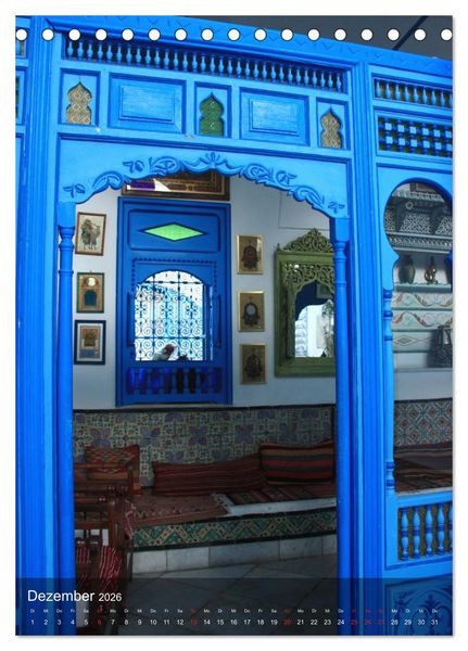 Produktbild: Sidi bou Sa&iuml;d - Die blaue Stadt Tunesiens (Tischkalender 2026 DIN A5 hoch), CALVENDO Monatskalender