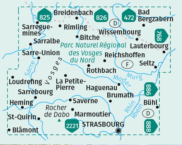 KOMPASS Wanderkarten-Set 2220 Elsass, Vogesen Nord, Alsace, Vosges du Nord (2 Karten) 1:50.000