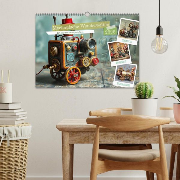 Produktbild: Mechanische Wunderwelten - Ein Jahr mit Steampunk Toys (Wandkalender 2026 DIN A3 quer), CALVENDO Monatskalender