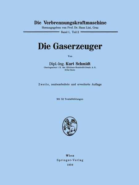 Die Gaserzeuger, Taschenbuch von Kurt Schmidt, Springer Wien, 9783211805299