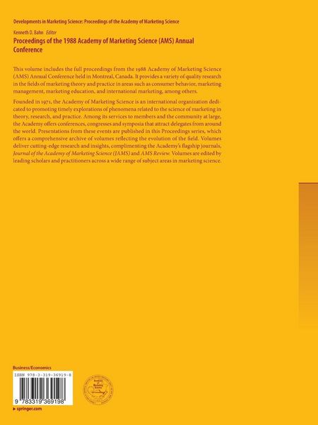 Produktbild: Proceedings of the 1988 Academy of Marketing Science (AMS) Annual Conference