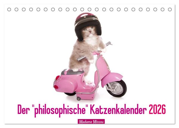 Der 'philosophische' Katzenkalender 2026 (Tischkalender 2026 DIN A5 quer), CALVENDO Monatskalender