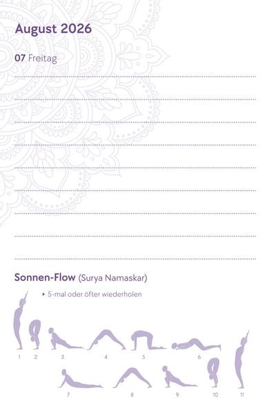 Produktbild: Yoga-Kalender 2026 - Taschenkalender mit Mantras, Meditationen, Affirmationen und Hintergrundgeschichten - im praktischen Format 10,0 x 15,5 cm, mit zahlreichen Illustrationen und Leseb&auml;ndchen
