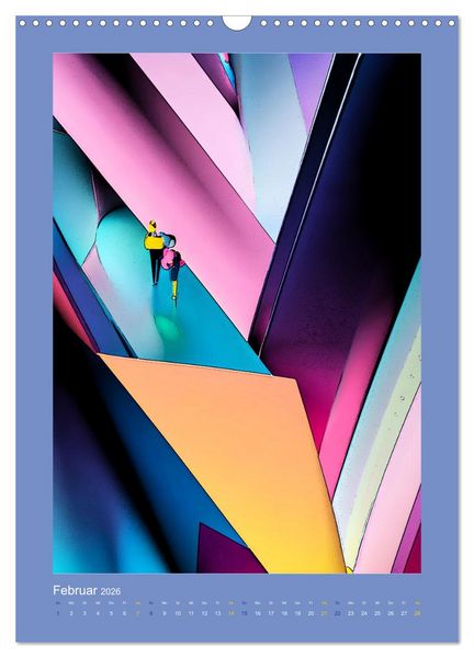 Produktbild: WALL ART Geometrische Konzeptkunst (Wandkalender 2026 DIN A3 hoch), CALVENDO Monatskalender