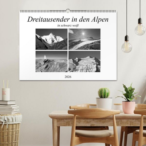 Produktbild: Dreitausender in den Alpen (Wandkalender 2026 DIN A2 quer), CALVENDO Monatskalender