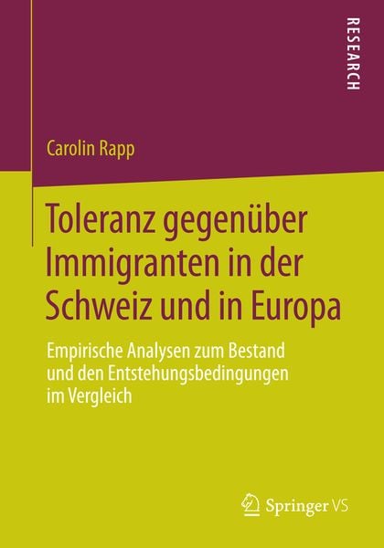 Produktbild: Toleranz gegen&uuml;ber Immigranten in der Schweiz und in Europa