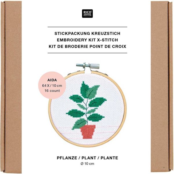 Produktbild: Stickpackung Mini Kit Pflanze