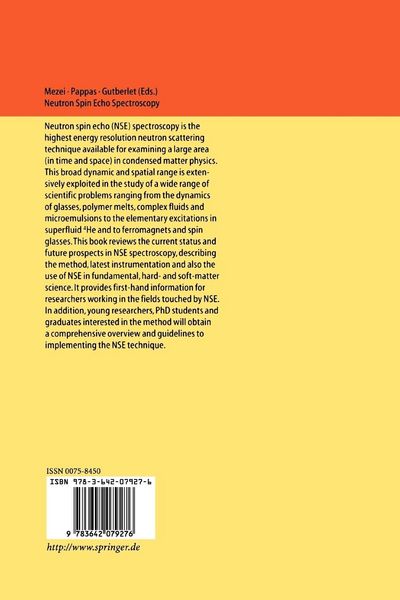 Produktbild: Neutron Spin Echo Spectroscopy