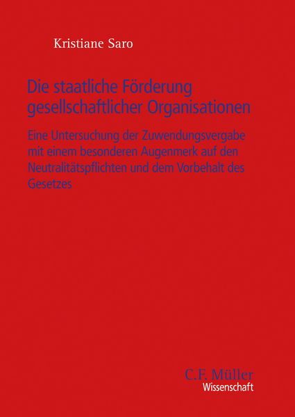 Produktbild: Die staatliche F&ouml;rderung gesellschaftlicher Organisationen