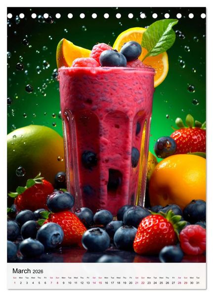 Produktbild: Smoothie Symphony (Desk Calendar 2026 DIN A5 portrait), CALVENDO 12 Month DeskCalendar