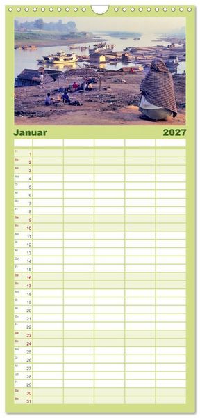 Produktbild: Familienplaner 2027 - Myanmar Land der Tempel und Pagoden mit 5 Spalten (Wandkalender, 21 x 45 cm) CALVENDO
