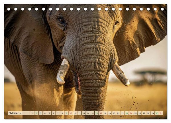 Produktbild: Gro&szlig;e und kleine Elefanten (Tischkalender 2027 DIN A5 quer), CALVENDO Monatskalender