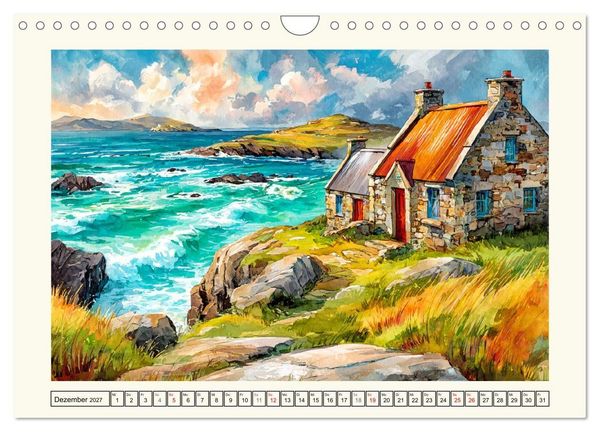 Produktbild: Irland. K&uuml;nstlerische Aquarelle zwischen K&uuml;ste und Hochland (Wandkalender 2027 DIN A4 quer), CALVENDO Monatskalender