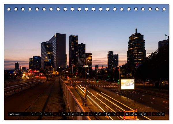 Produktbild: Rotterdam bei Nacht (Tischkalender 2026 DIN A5 quer), CALVENDO Monatskalender