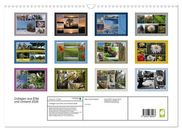 Produktbild: Collagen aus Eifel und Umland 2026 (Wandkalender 2026 DIN A3 quer), CALVENDO Monatskalender