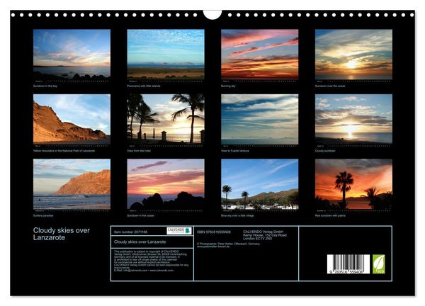 Produktbild: Cloudy skies over Lanzarote (Wall Calendar 2026 DIN A3 landscape), CALVENDO 12 Month Wall Calendar
