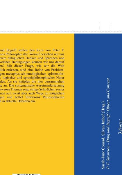 Produktbild: P. F. Strawson &ndash; Ding und Begriff / Object and Concept