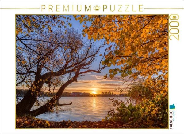 CALVENDO Puzzle Goldener Herbstabend am Tiefwarensee | 2000 Teile Lege-Größe 90x67cm Foto-Puzzle für glückliche Stunden