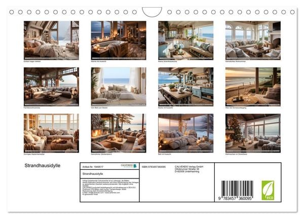 Produktbild: Strandhausidylle (Wandkalender 2026 DIN A4 quer), CALVENDO Monatskalender