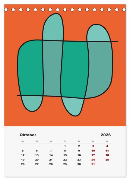 Produktbild: FormArt - Linien und Farben (Tischkalender 2026 DIN A5 hoch), CALVENDO Monatskalender