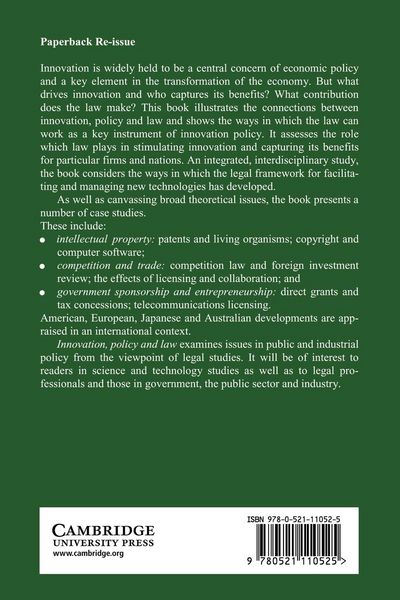 Produktbild: Innovation, Policy and Law