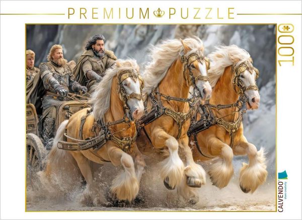 CALVENDO Puzzle Pferde und Kutschen | 1000 Teile Lege-Größe 64x48cm Foto-Puzzle für glückliche Stunden