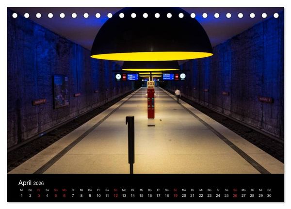 Produktbild: U-Bahn in M&uuml;nchen (Tischkalender 2026 DIN A5 quer), CALVENDO Monatskalender