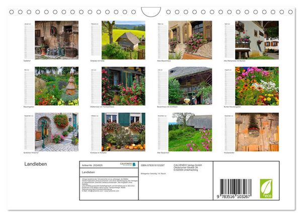 Produktbild: Landleben (Wandkalender 2026 DIN A4 quer), CALVENDO Monatskalender