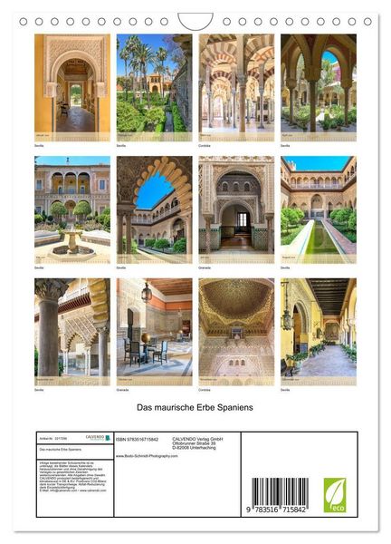 Produktbild: Das maurische Erbe Spaniens (Wandkalender 2026 DIN A4 hoch), CALVENDO Monatskalender