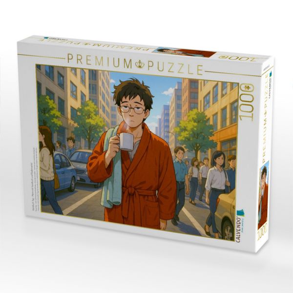 Produktbild: CALVENDO Puzzle Handtuch Tag - Mann mit Handtuch und Bademantel | 1000 Teile Lege-Gr&ouml;&szlig;e 64x48cm Foto-Puzzle f&uuml;r gl&uuml;ckliche Stunden