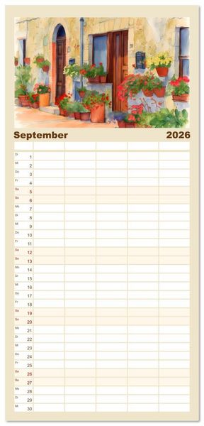 Produktbild: Familienplaner 2026 - Idylle im Latium mit 5 Spalten (Wandkalender, 21 x 45 cm) CALVENDO