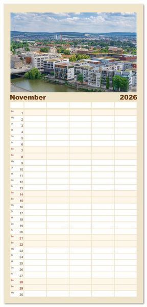 Produktbild: Familienplaner 2026 - Kassel - wundersch&ouml;ne Stadt in Nordhessen mit 5 Spalten (Wandkalender, 21 x 45 cm) CALVENDO