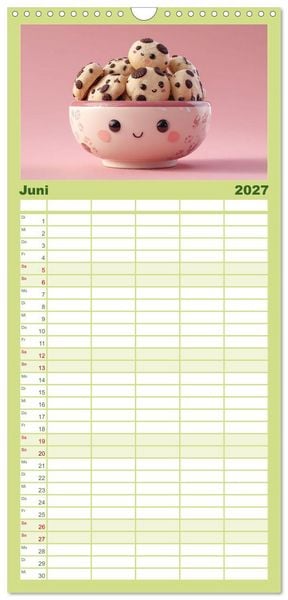 Produktbild: Familienplaner 2027 - Kawaii-Gl&uuml;cksmomente mit 5 Spalten (Wandkalender, 21 x 45 cm) CALVENDO