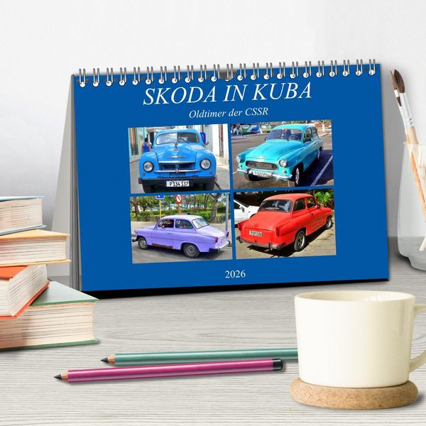 Produktbild: SKODA IN KUBA - Oldtimer der CSSR (Tischkalender 2026 DIN A5 quer), CALVENDO Monatskalender
