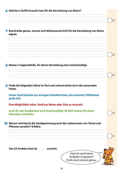 Übungsheft mit Lesetests in Deutsch 3. Klasse