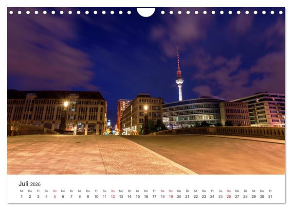 Produktbild: N&auml;chtliche Streifz&uuml;ge durch Europas Hauptst&auml;dte (Wandkalender 2026 DIN A4 quer), CALVENDO Monatskalender