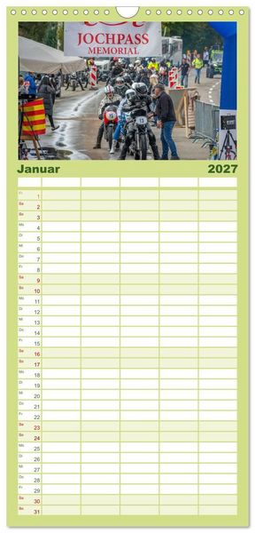 Produktbild: Familienplaner 2027 - Motorr&auml;der am Jochpass mit 5 Spalten (Wandkalender, 21 x 45 cm) CALVENDO