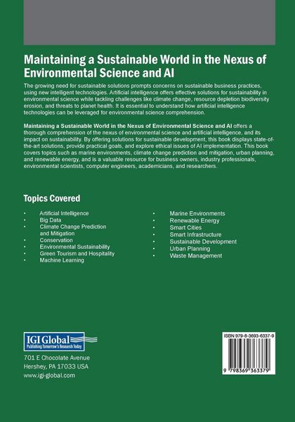 Produktbild: Maintaining a Sustainable World in the Nexus of Environmental Science and AI