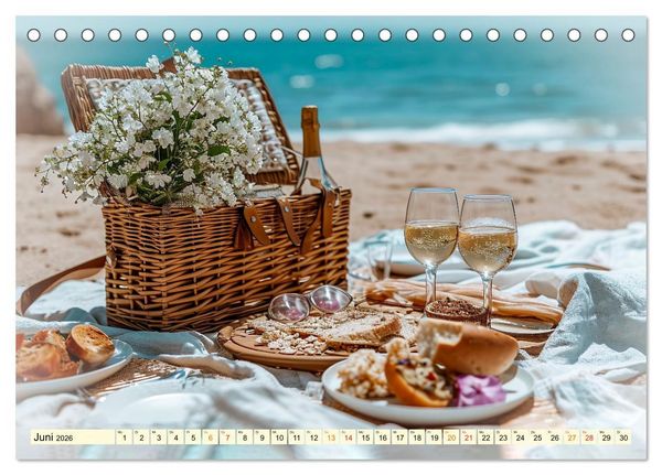 Produktbild: Picknick f&uuml;r Gourmets - Genuss erleben (Tischkalender 2026 DIN A5 quer), CALVENDO Monatskalender