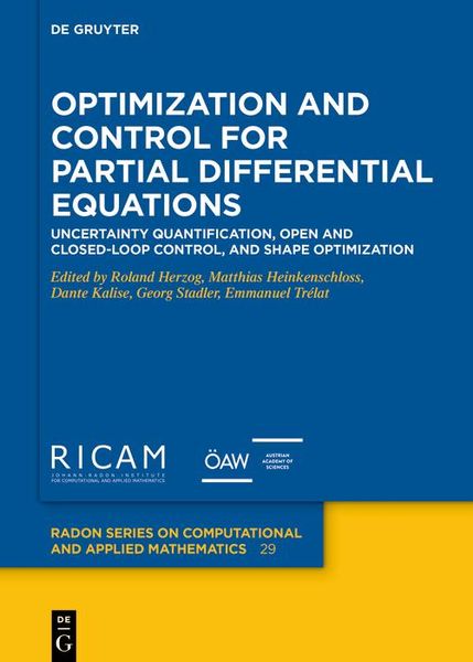 Produktbild: Optimization and Control for Partial Differential Equations