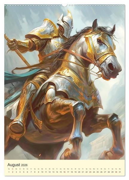 Produktbild: Der Drachenk&ouml;nig. Ritter unter der Herrschaft des Biests (hochwertiger Premium Wandkalender 2026 DIN A2 hoch), Kunstdruck in Hochglanz