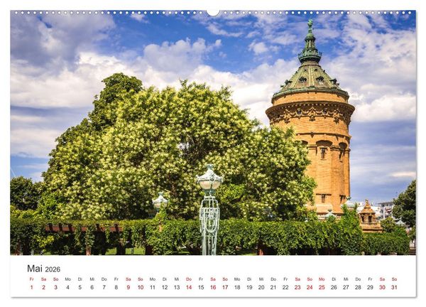 Produktbild: Der Mannheimer Wasserturm (hochwertiger Premium Wandkalender 2026 DIN A2 quer), Kunstdruck in Hochglanz