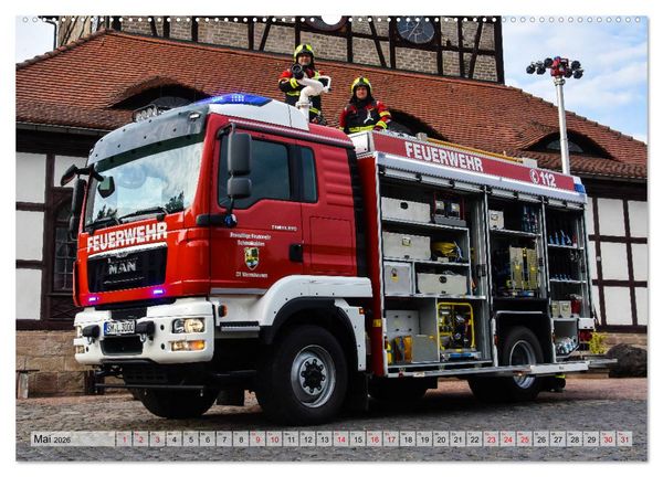 Produktbild: Feuerwehrfahrzeuge (Wandkalender 2026 DIN A2 quer), CALVENDO Monatskalender