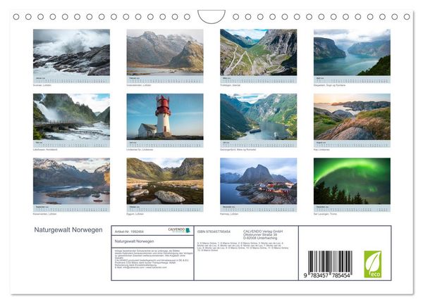 Produktbild: Naturgewalt Norwegen (Wandkalender 2026 DIN A4 quer), CALVENDO Monatskalender